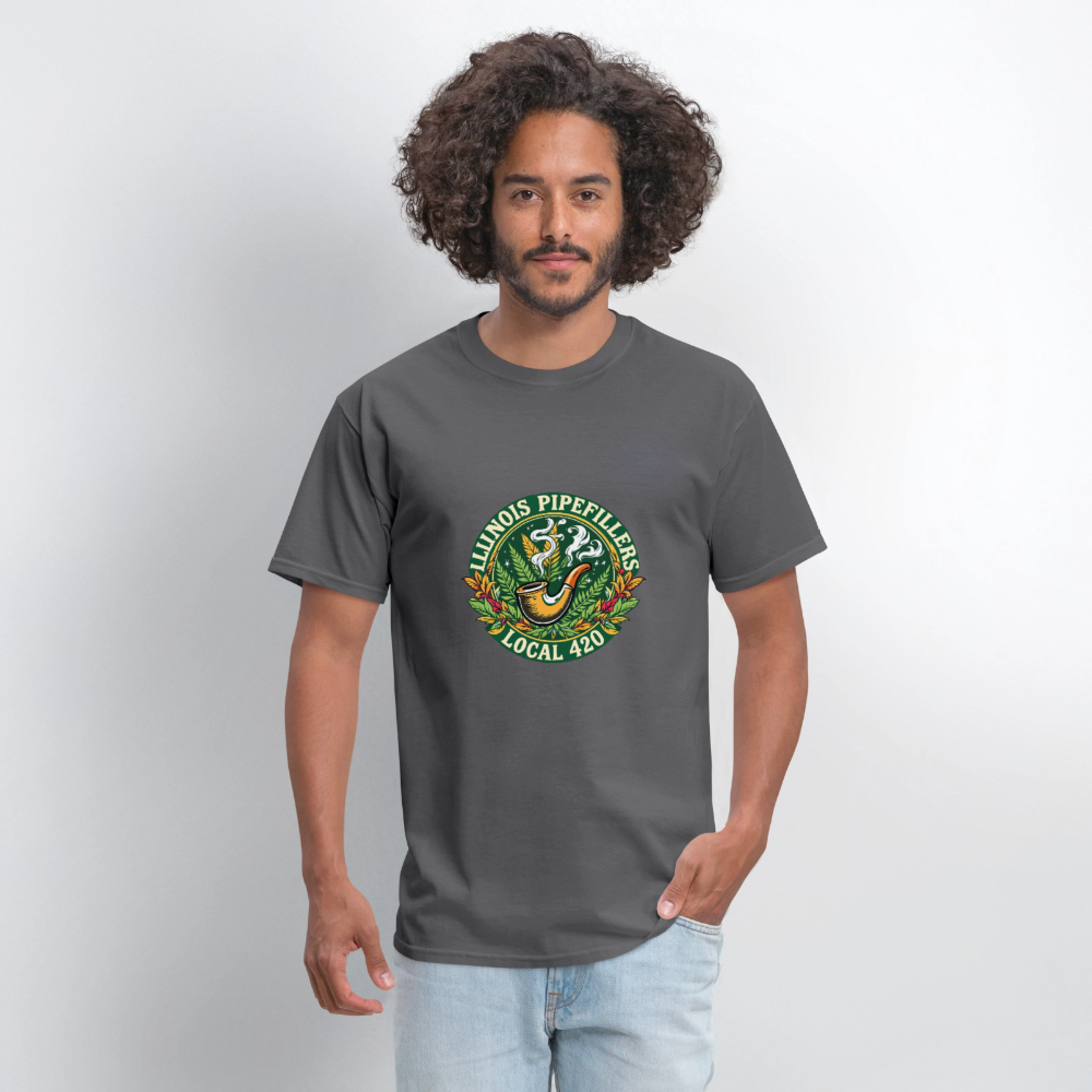 ILLINOIS PIPEFILLERS LOCAL 420 Men's T-Shirt - charcoal