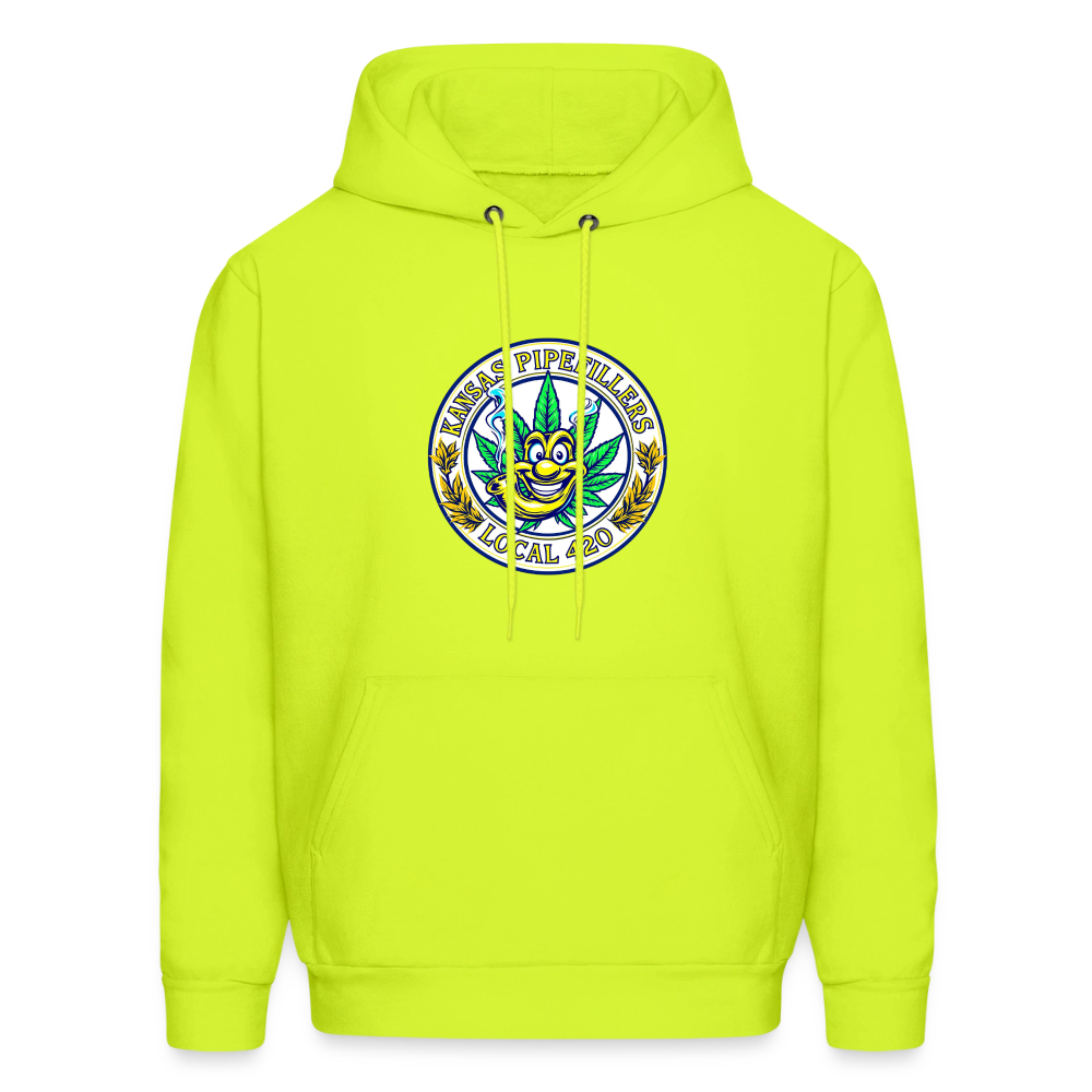 KANSAS PIPEFILLERS LOCAL 420 F/B DESIGNS Men's Hoodie - safety green