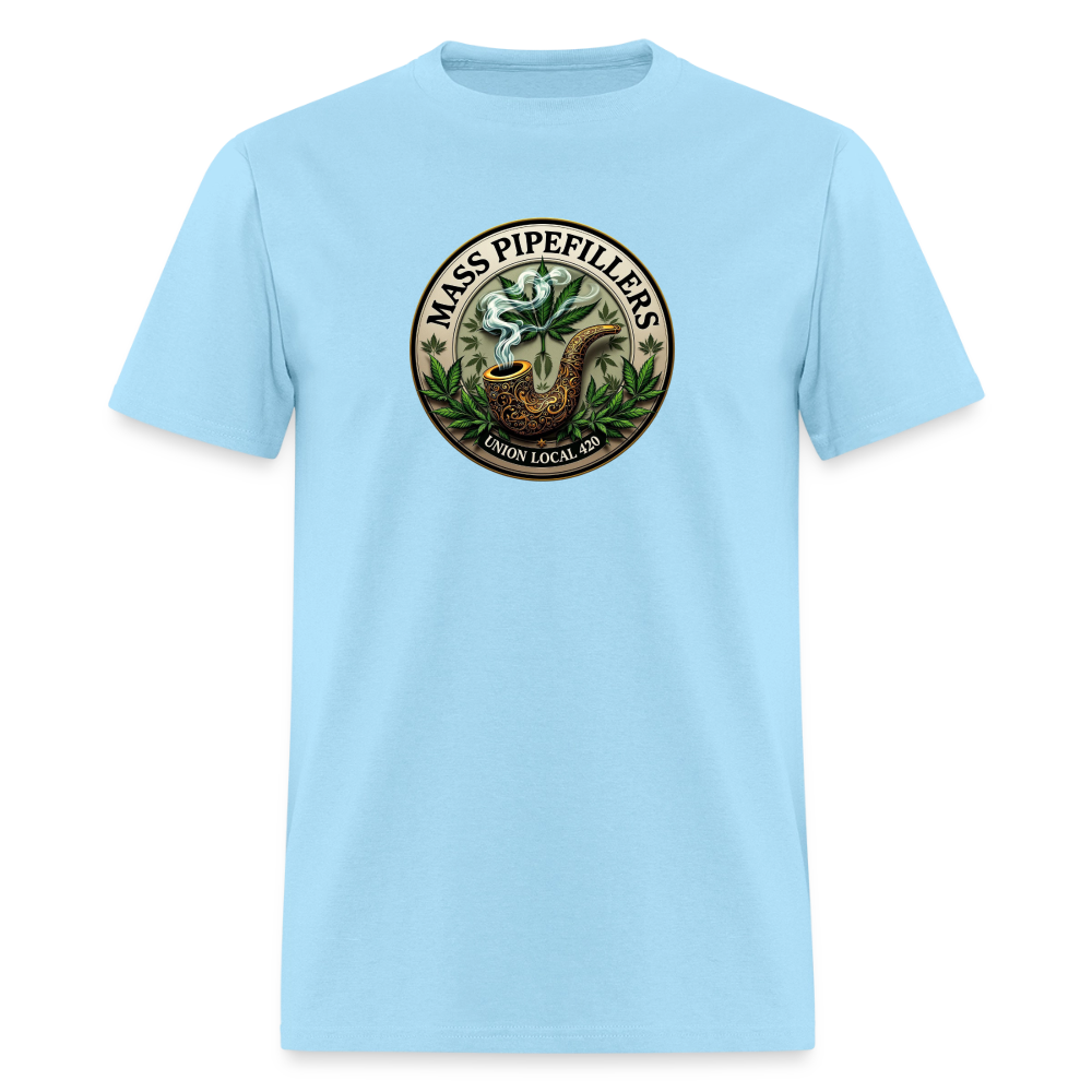 MASS PIPEFILLERS LOCAL 420 2 EMBLEM Men's T-Shirt - powder blue