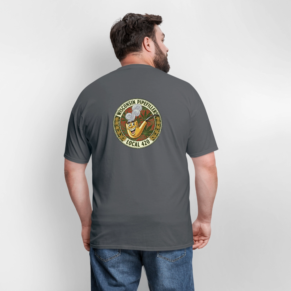 WISCONSIN PIPEFILLERS LOCL 420 F/B DESIGN Men's T-Shirt - charcoal