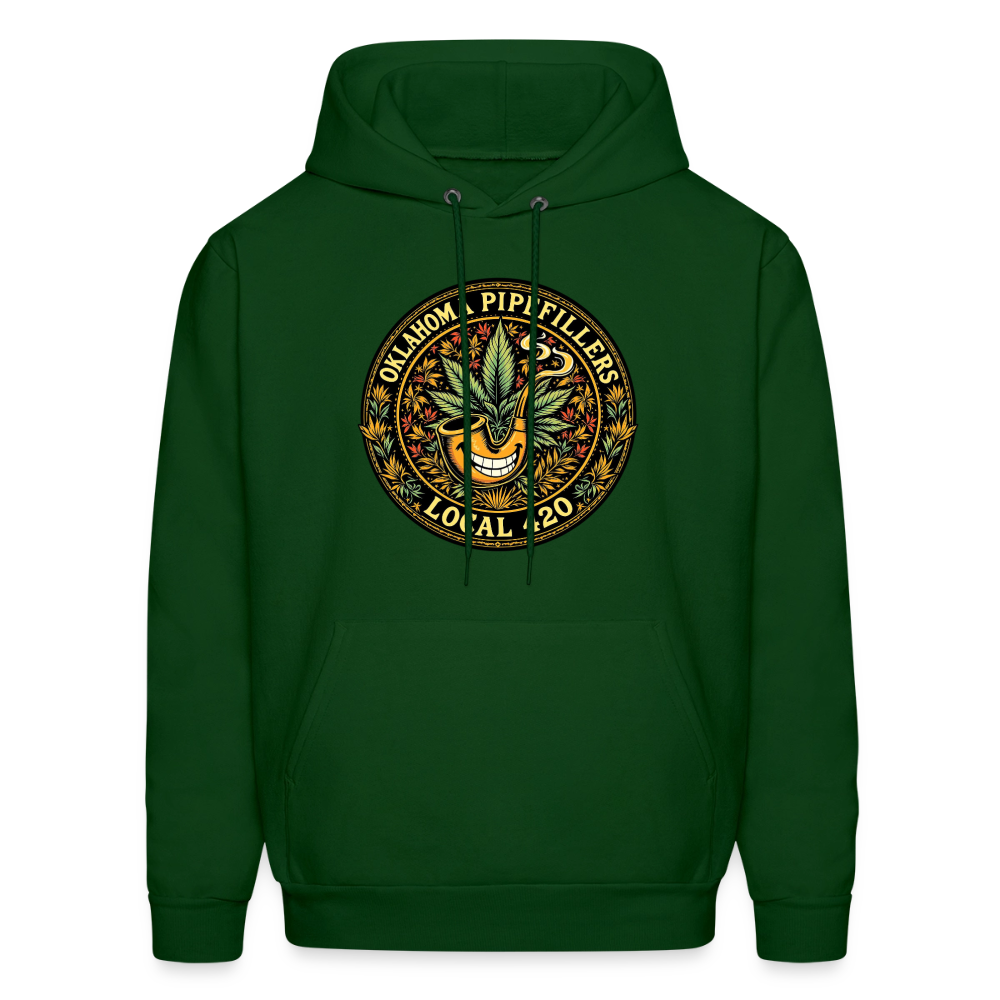 OKLAHOMA PIPEFILLERS LOCAL 420  Men's Hoodie - forest green