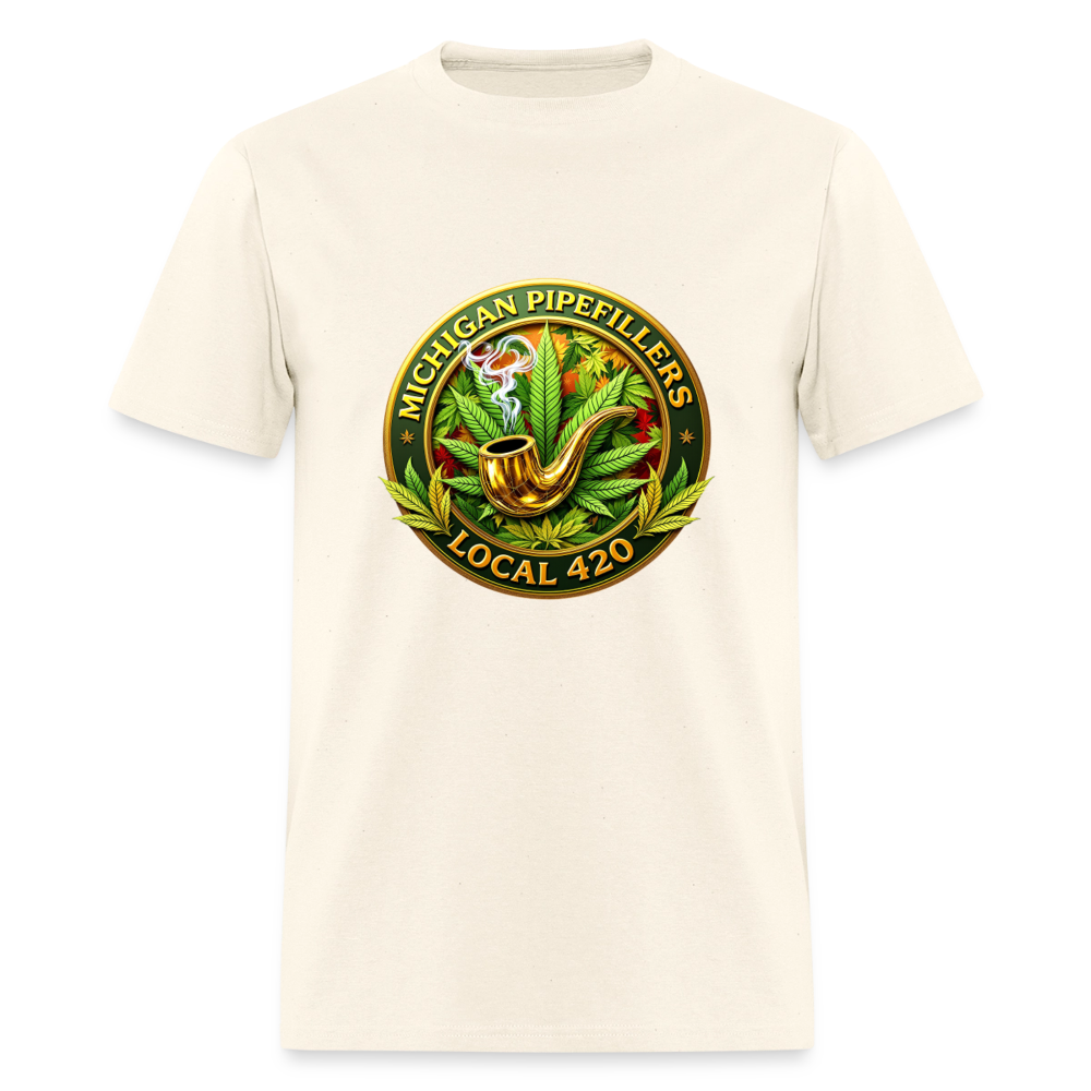 MICHIGAN PIPEFILLERS LOCAL 420 F/B DESIGN Men's T-Shirt - sweet cream heather