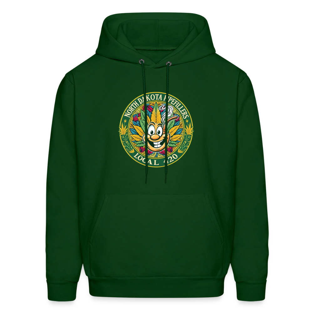 NORTH DAKOTA PIPEFILLERS LOCAL 420 F/B 2 DESIGNS Men's Hoodie - forest green