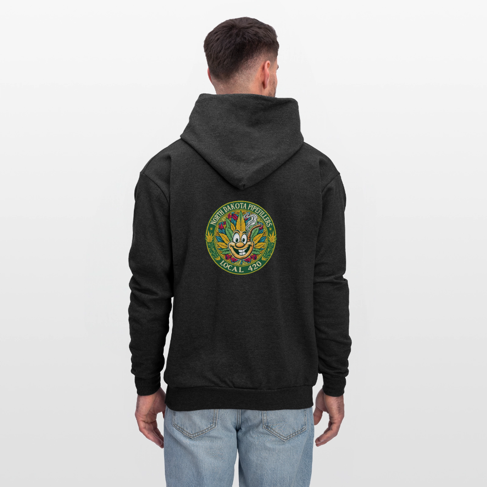 NORTH DAKOTA PIPEFILLERS LOCAL 420 F/B 2 DESIGNS Men's Hoodie - charcoal grey