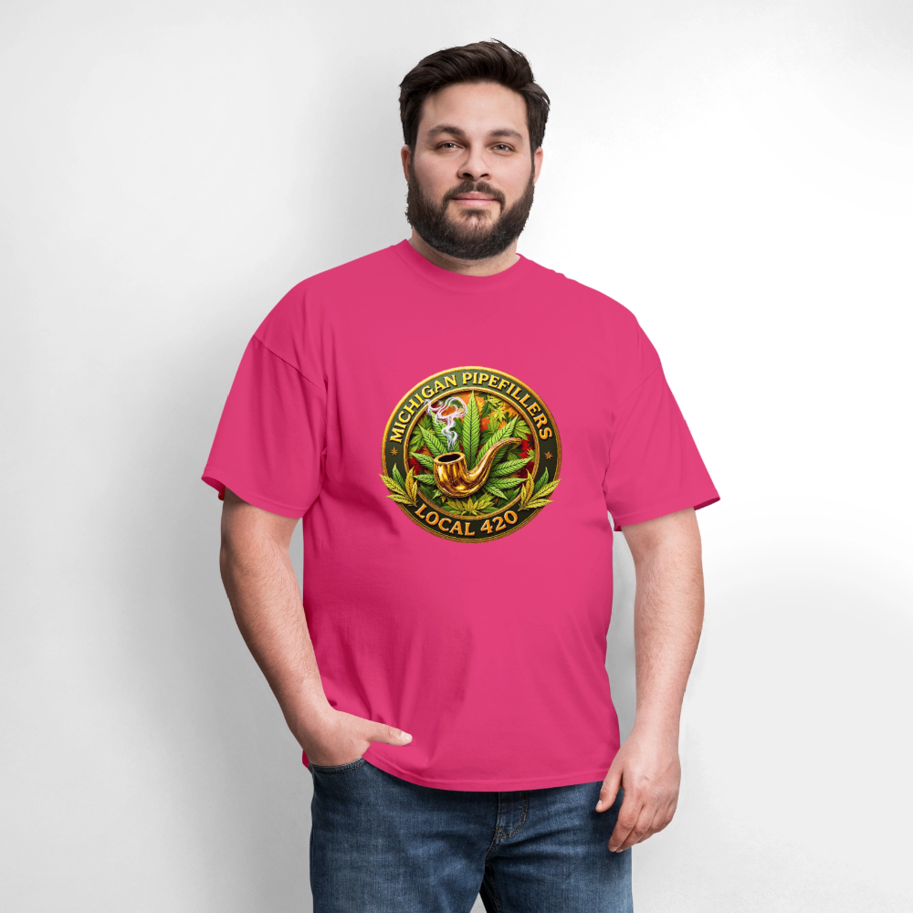 MICHIGAN PIPEFILLERS LOCAL 420 F/B DESIGN Men's T-Shirt - fuchsia