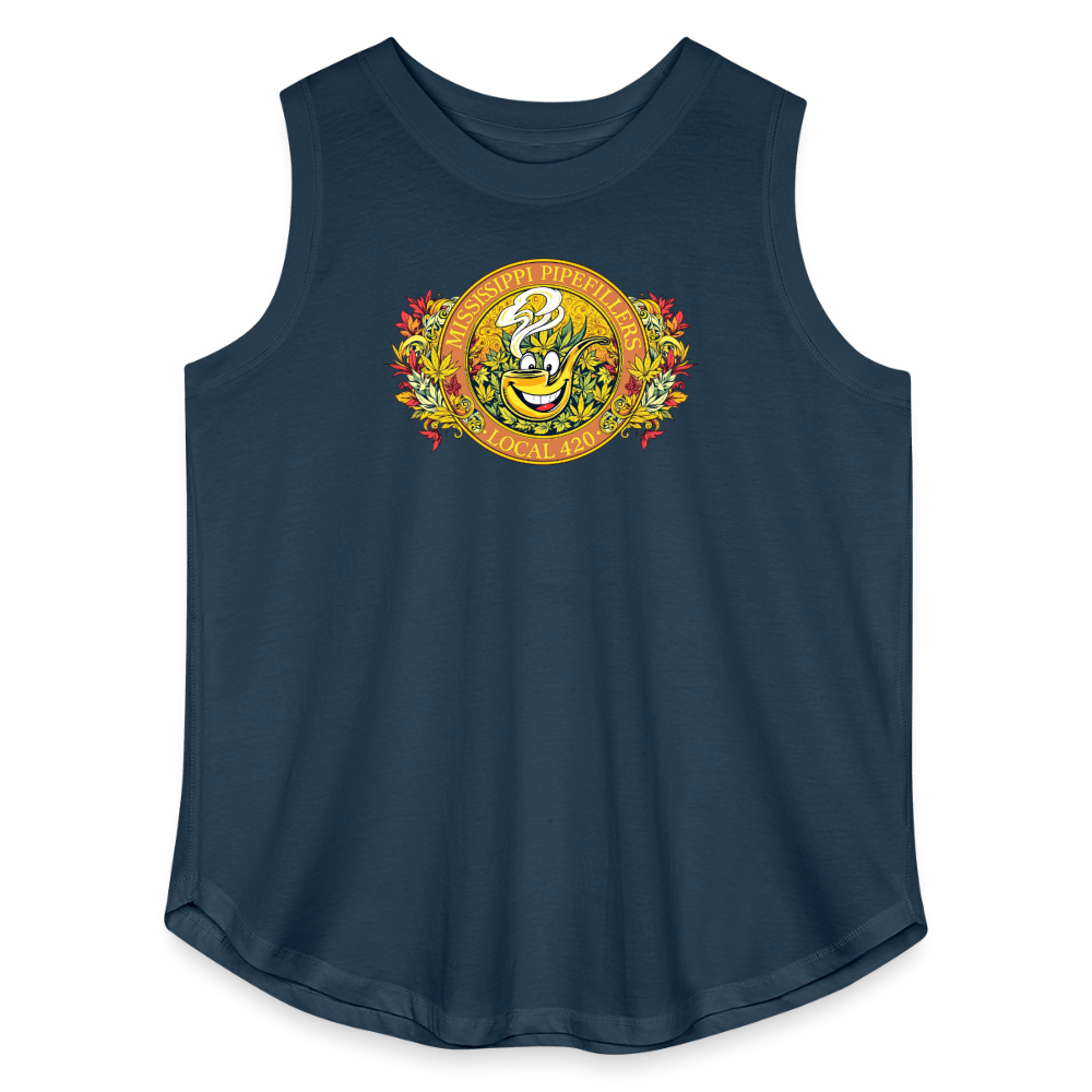 MISSISSIPPI PIPEFILLERS LOCAL 420 F/B DESIGN Women's Curvy Relaxed Tank Top - denim