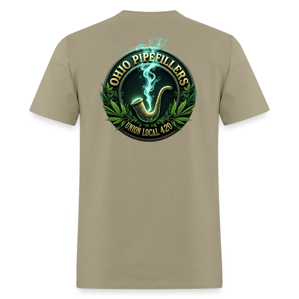OHIO PIPEFILLERS UNION LOCAL 420 F/B DESIGNS Men's T-Shirt - khaki