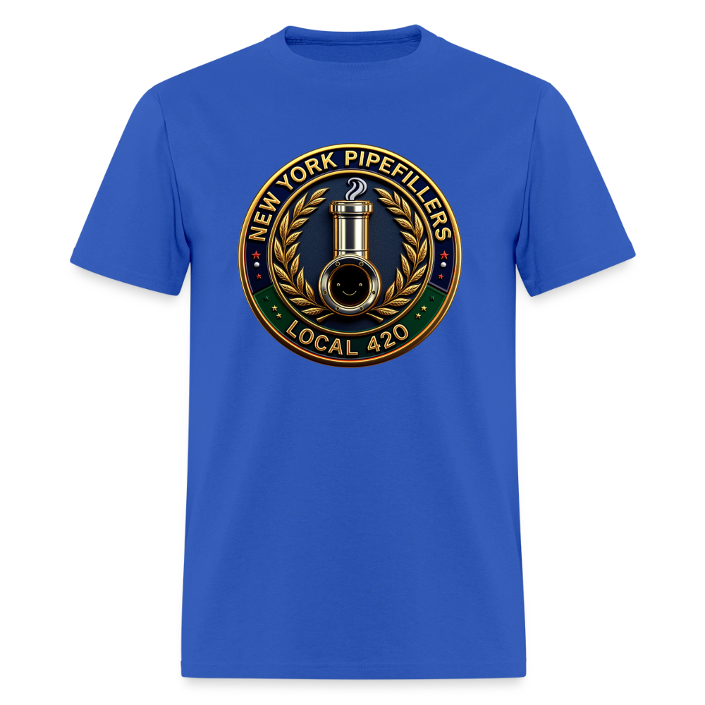 NEW YORK PIPEFILLERS LOCAL 420 F/B DESIGNS Men's T-Shirt - royal blue