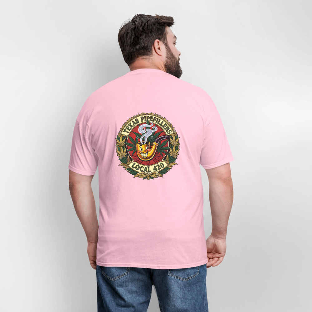 TEXAS PIPEFILLERS LOCAL 420 F.B DESIGN Men's T-Shirt - pink