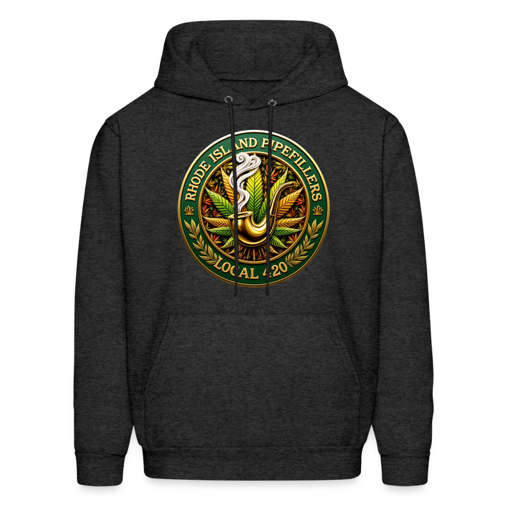 RHODE ISLAND PIPEFILLERS LOCAL 420 F/B DESIGNS Men's Hoodie - charcoal grey