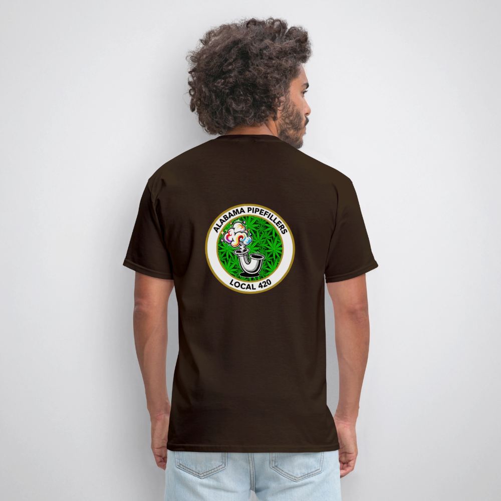 ALABAMA -PIPEFILLERS LOCAL 420 F/B EMBLEMS Men's T-Shirt - brown