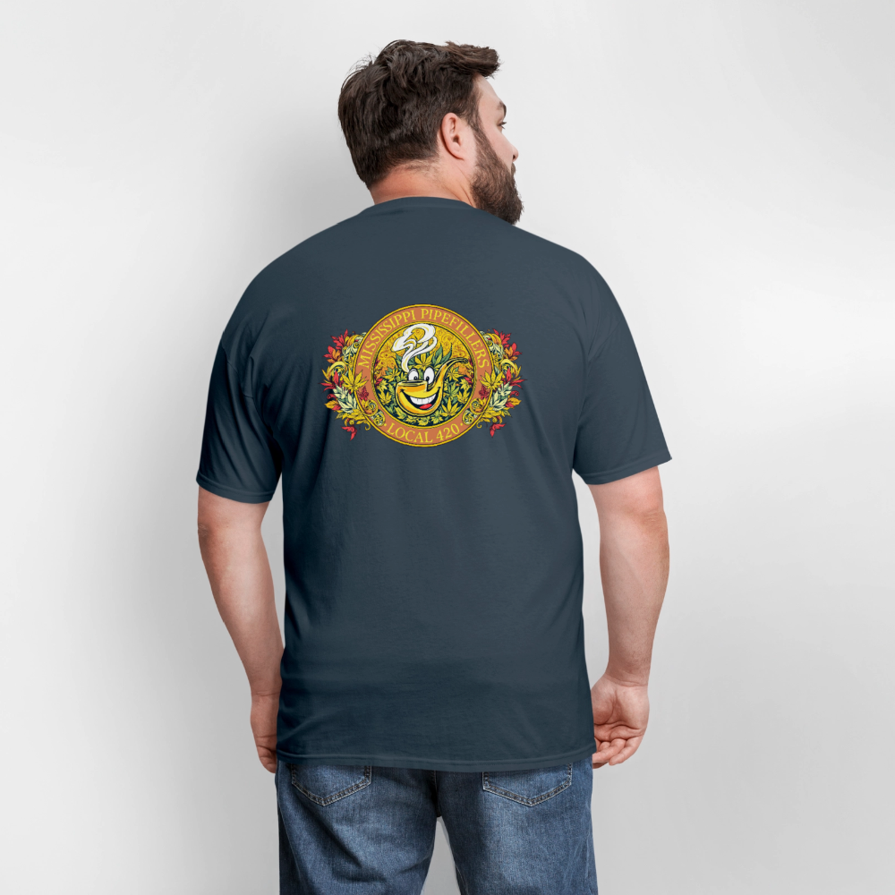 MISSISSIPPI PIPEFILLERS LOCAL 420 F/B DESIGNS Men's T-Shirt -  blue dusk