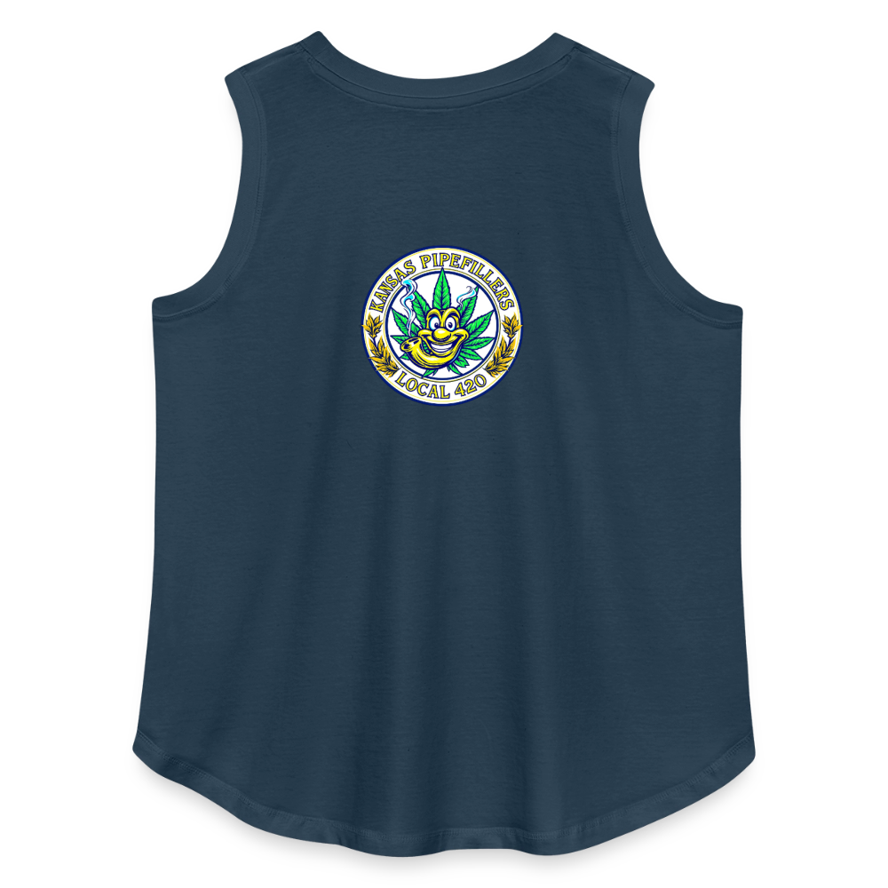 KANSAS PIPEFILLERS LOCAL 420 F/B DESIGNS Women's Curvy Relaxed Tank Top - denim