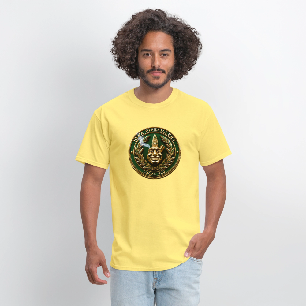 IOWA PIPEFILLERS LOCAL 420 F/B DESIGN Men's T-Shirt - cornsilk