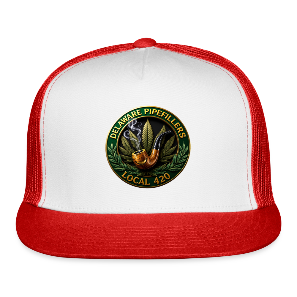 DELAWARE  PIPEFILLERS LOCAL 420 Trucker Hat - white/red