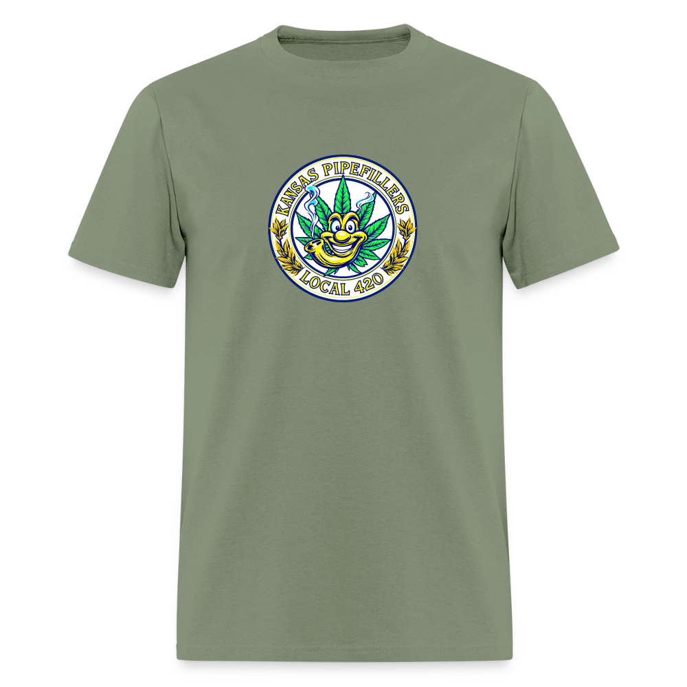 KANSAS PIPEFILLERS LOCAL 420 F/B DESIGNS Men's T-Shirt - military green
