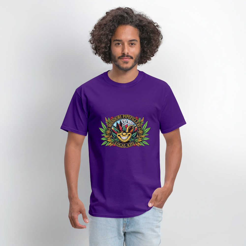 MISSOURI PIPEFILLERS LOCAL 420 Dog Bandana Men's T-Shirt - purple