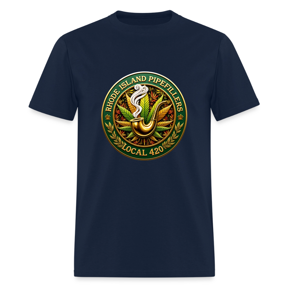 RHODE ISLAND PIPEFILLERS LOCAL 420 F/B DESIGNS Men's T-Shirt - navy