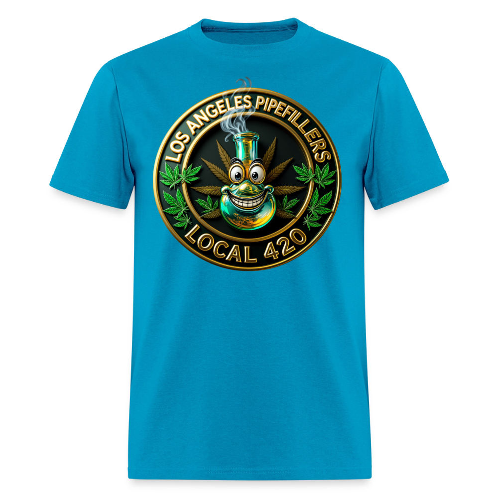 LOS ANGLES PIPEFILLERS LOCAL 420 Men's T-Shirt - turquoise