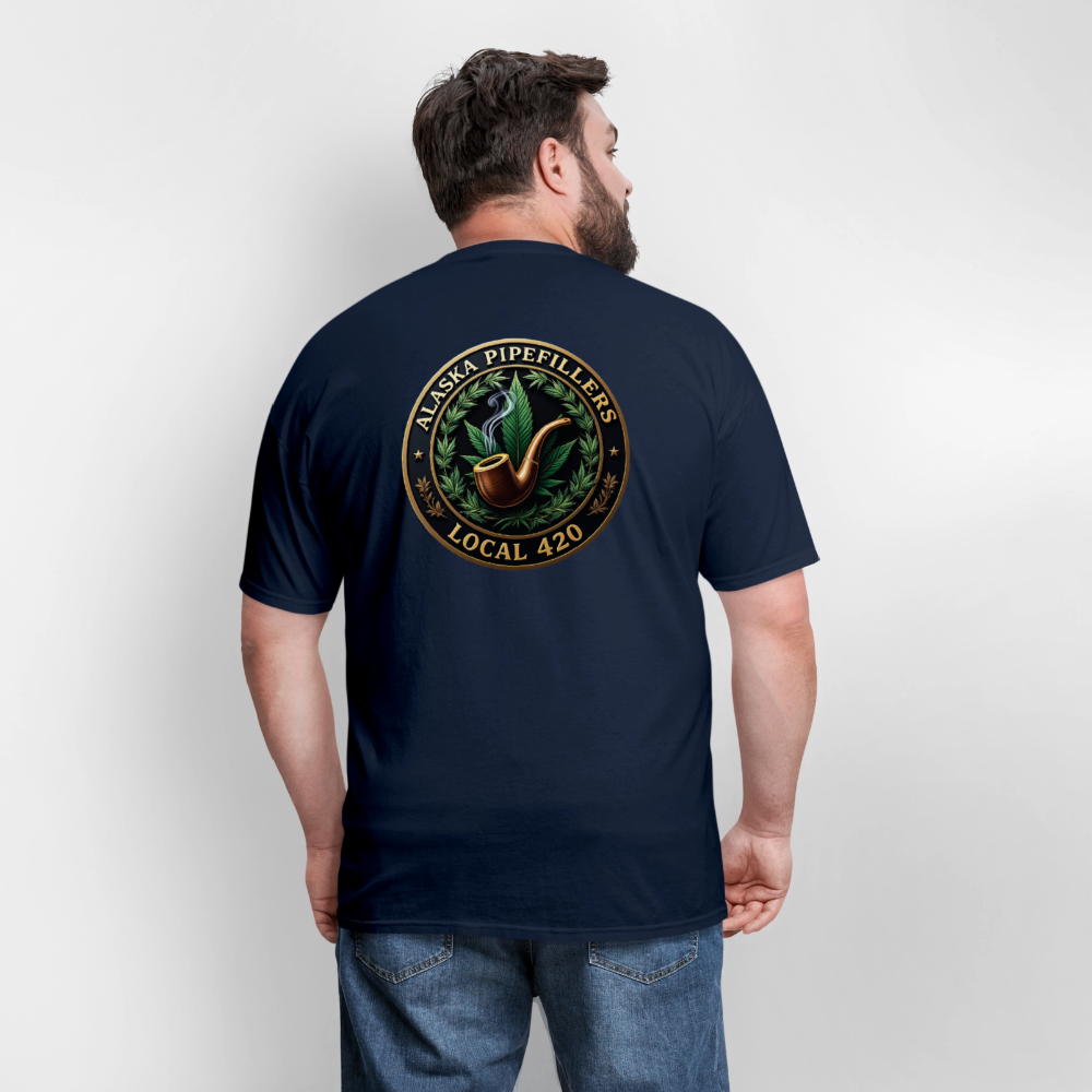ALASKA PIPEFILLERS LOCAL 420 F/B DESIGN Men's T-Shirt - navy