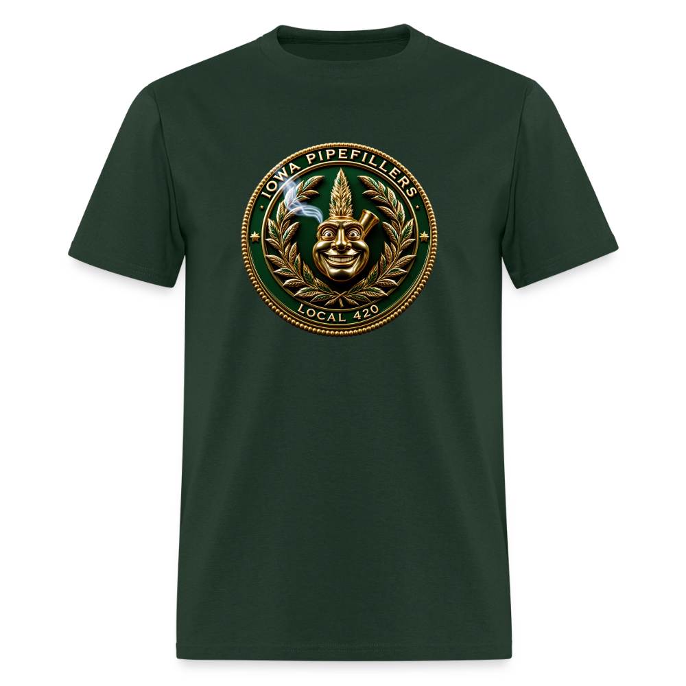 IOWA PIPEFILLERS LOCAL 420 F/B DESIGN Men's T-Shirt - forest green
