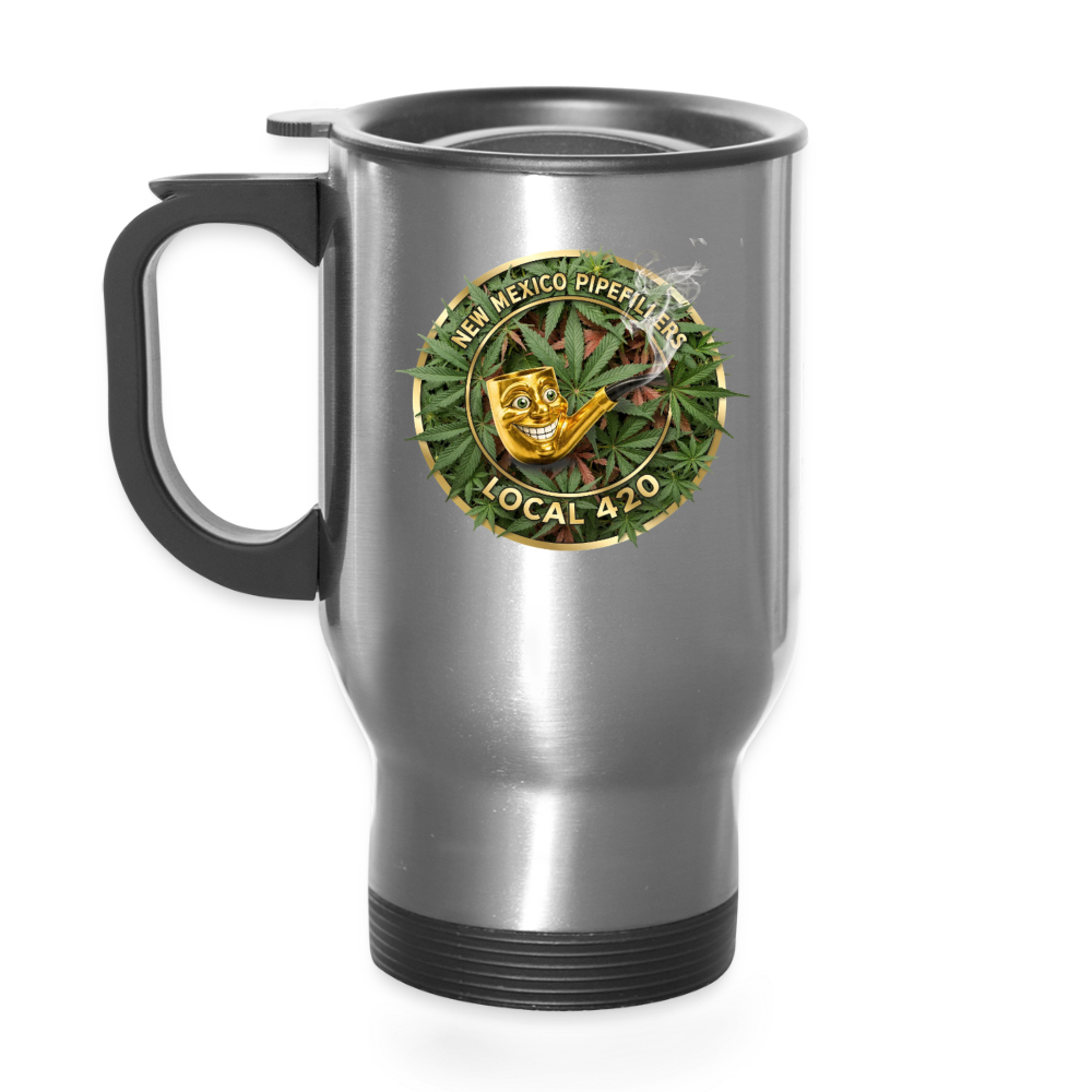 NEW MEXICO PIPEFILLERS LOCAL 420 14oz Stainless Steel Travel Mug - silver