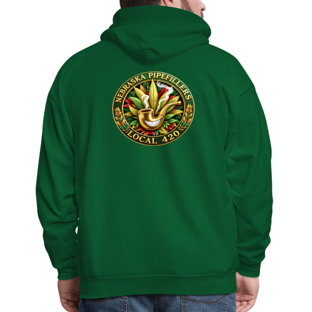 NEBRASKA PIPEFILLERS LOCAL 420 F/B DESIGNS Men's Hoodie - forest green