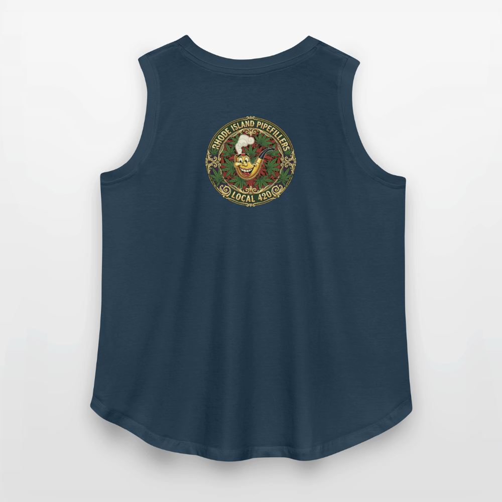 TEXAS PIPEFILLERS LOCAL 420 F/B DESIGN Women's Curvy Relaxed Tank Top - denim