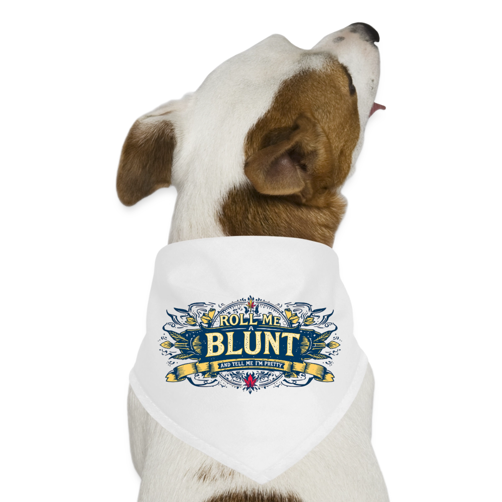 ROLL ME A BLUNT Dog Bandana - white