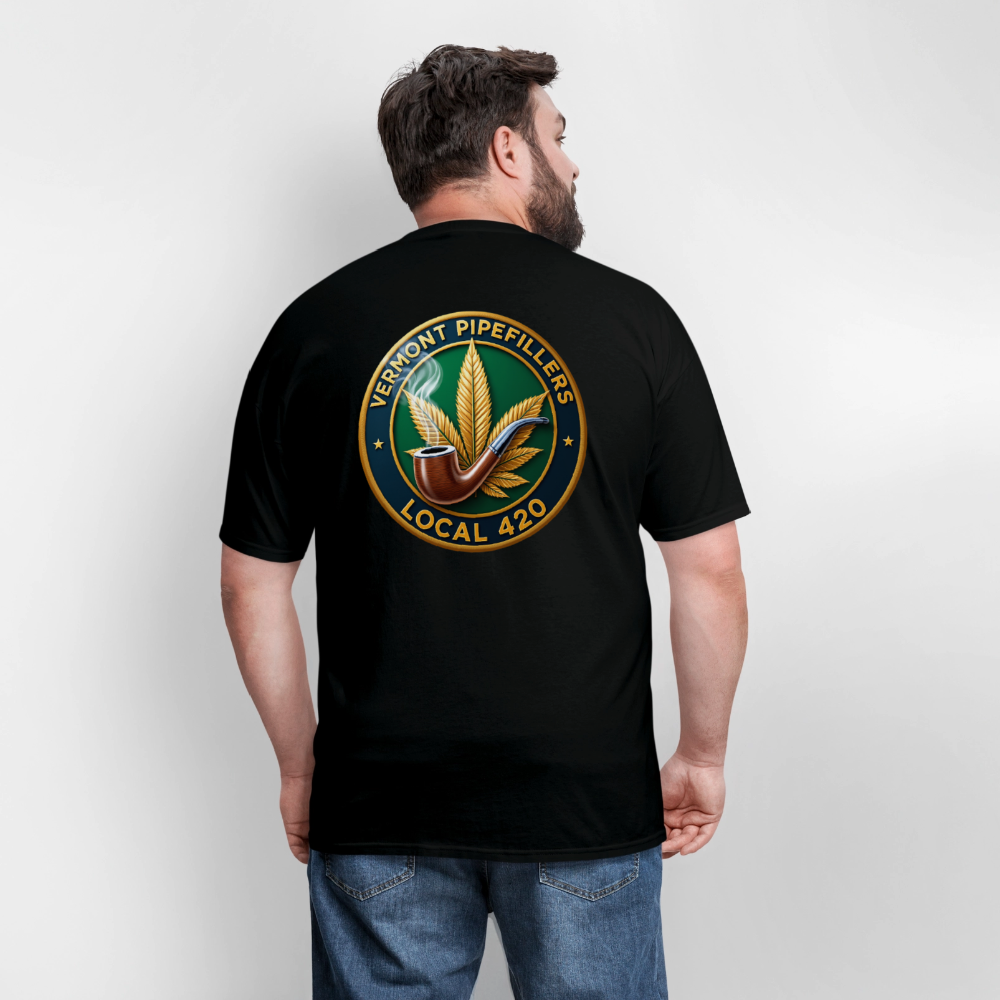 VERMONT PIPEFILLERS LOCAL 420 2 EMBLEM Men's T-Shirt - black