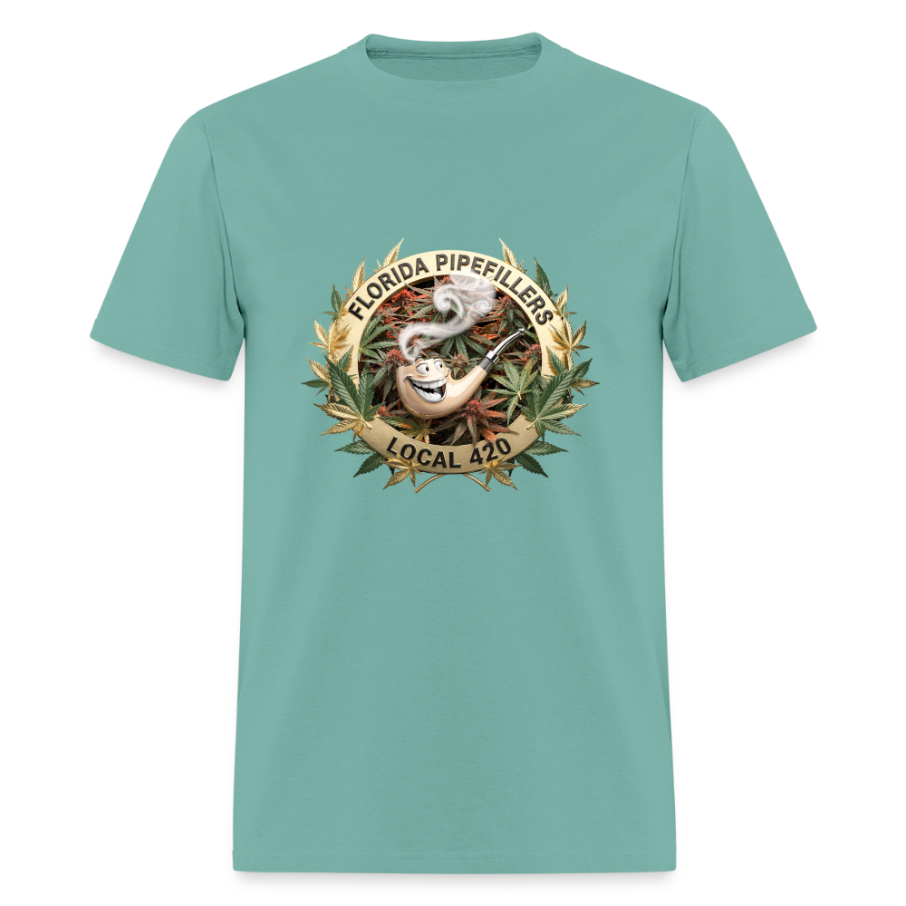 FLORIDA PIPEFILLERS LOCAL 420 F/B DESIGN Men's T-Shirt - aquatic