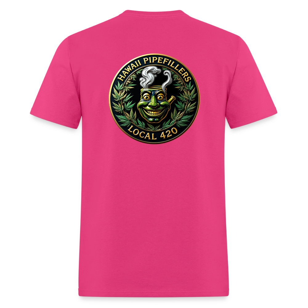 HAWAII PIPEFILLERS LOCAL 420 F/B DESIGN  Men's T-Shirt - fuchsia
