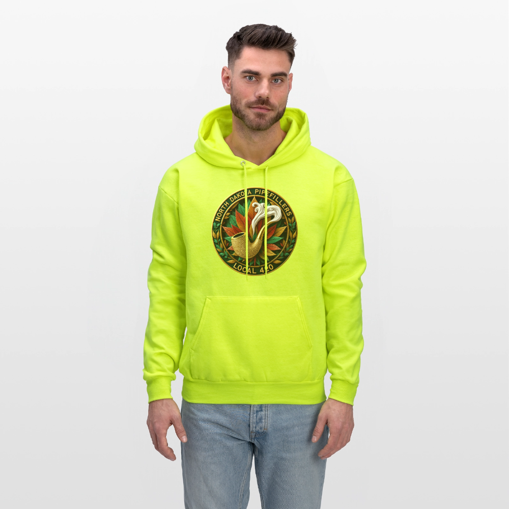 NORTH DAKOTA PIPEFILLERS LOCAL 420 Men's Hoodie - safety green