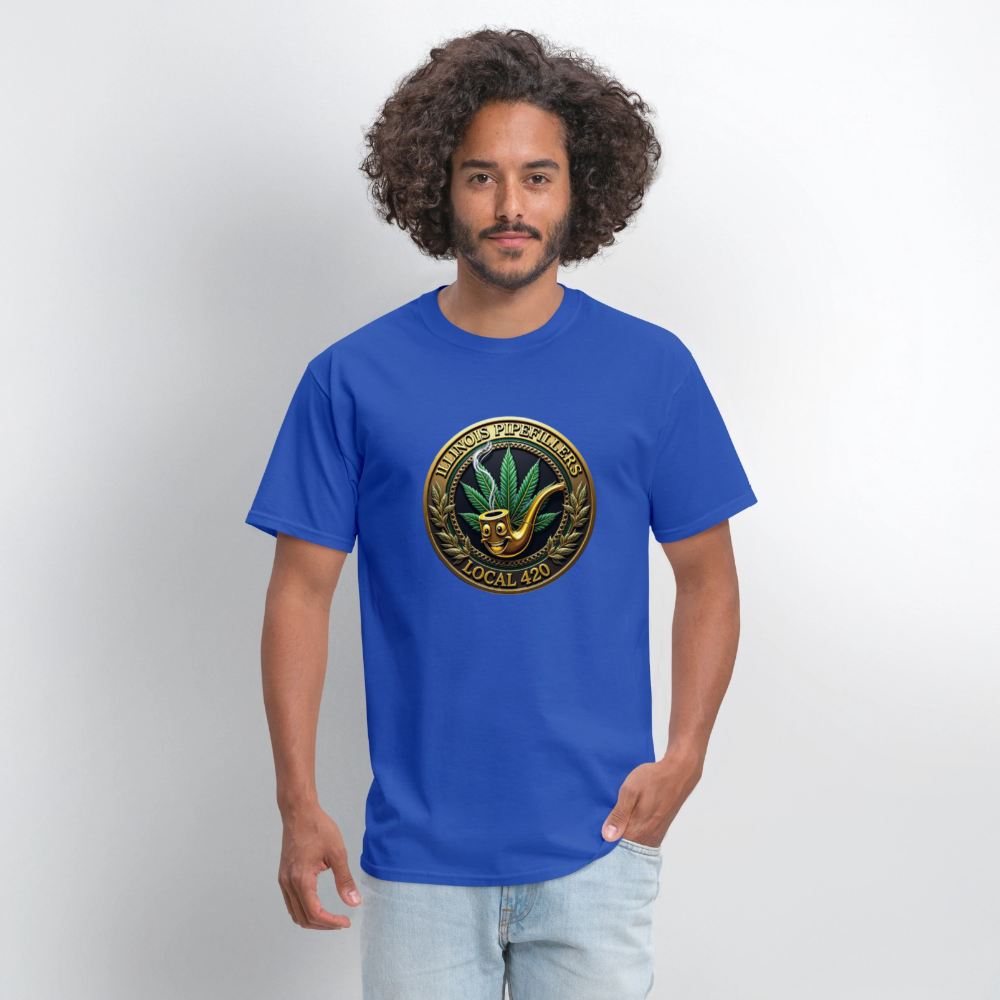ILLINOIS PIPEFILLERS LOCAL 420 Men's T-Shirt | - royal blue