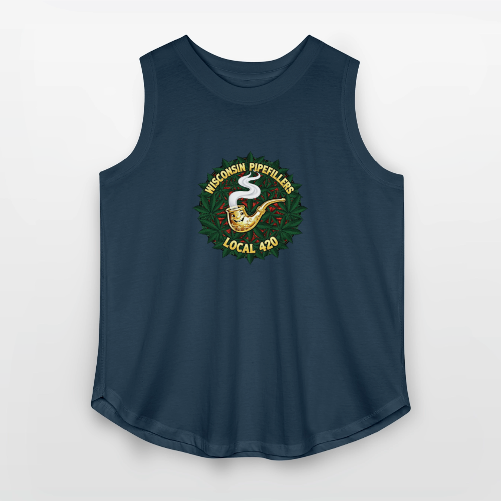 WISCONSIN PIPEFILLERS LOCAL 420 Women's Curvy Relaxed Tank Top - denim
