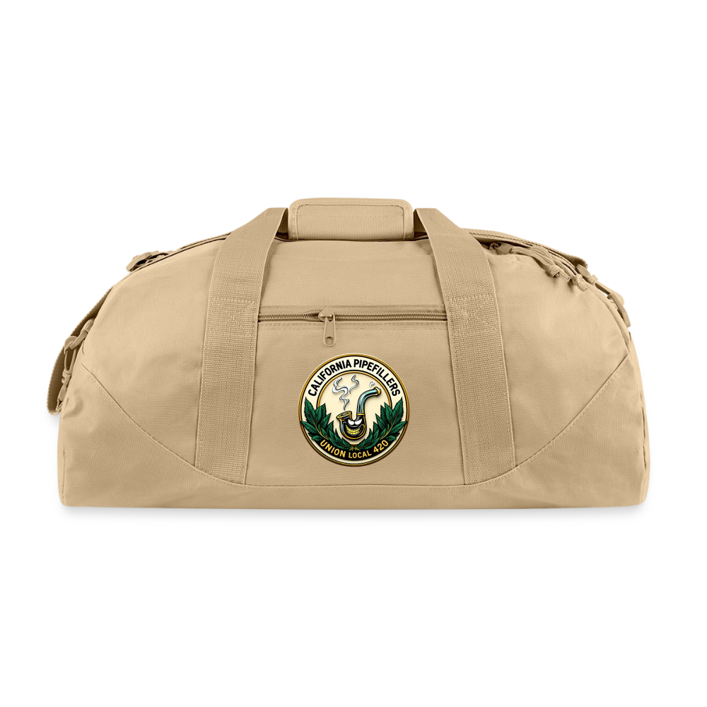 CALIFORNIA PIPEFILLERS UNION LOCAL 420 Recycled Duffel Bag - beige