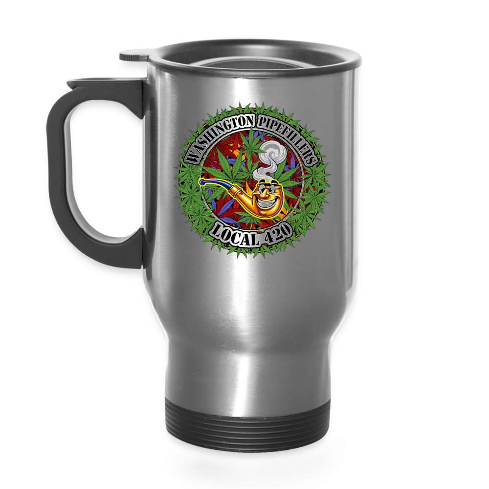 WASHINGTON PIPEFILLERS LOCAL 420 14oz Stainless Steel Travel Mug - silver