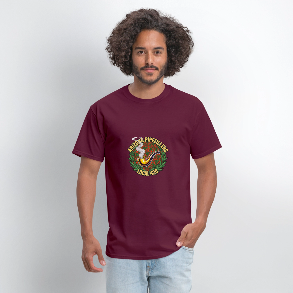 ARIZONA PIPEFILLERS LOCAL 420  F/B DESIGN Men's T-Shirt - burgundy