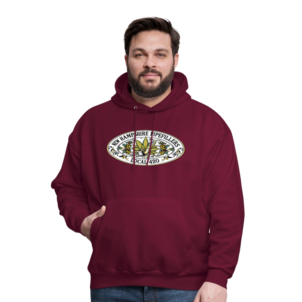 NEW HAMPSHIRE PIPEFILLERS LOCAL 420 2 EMBLEM Men's Hoodie - burgundy