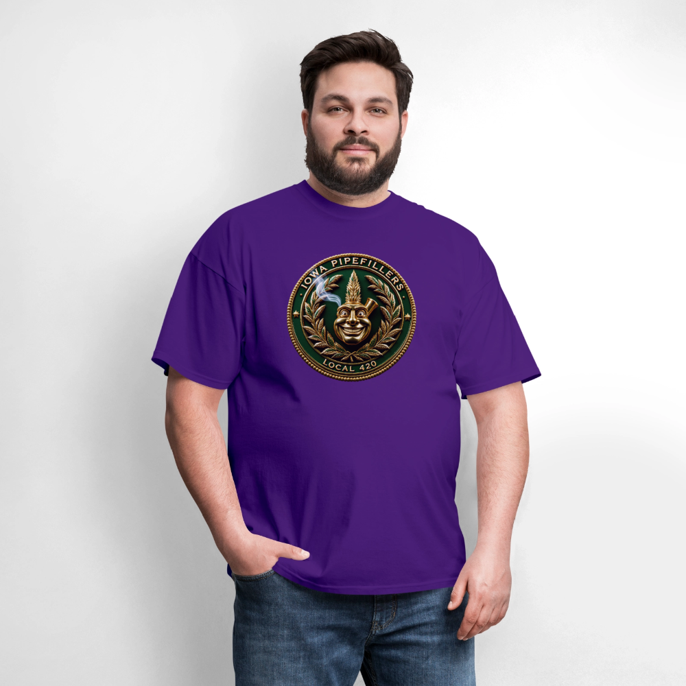 IOWA PIPEFILLERS LOCAL 420 F/B DESIGN Men's T-Shirt - purple