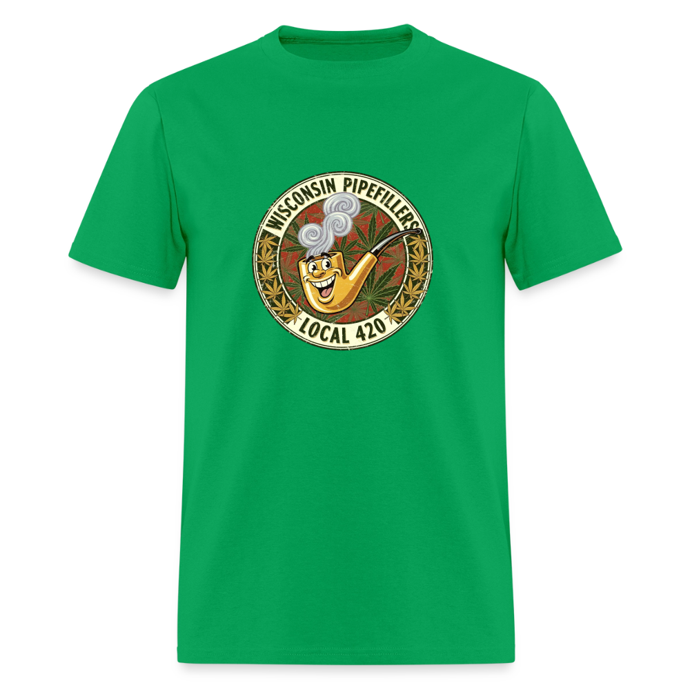 WISCONSIN PIPEFILLERS LOCL 420 F/B DESIGN Men's T-Shirt - bright green