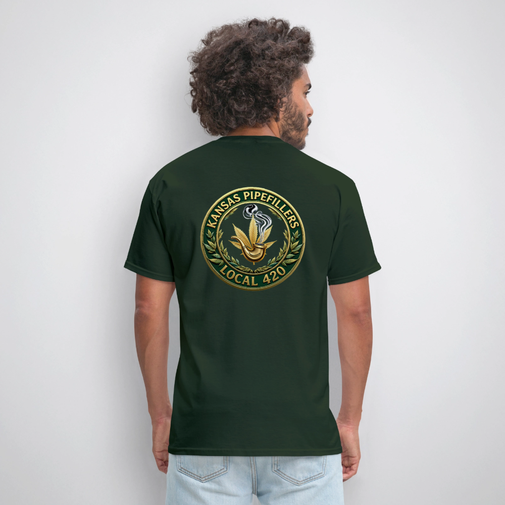KANSAS PIPEFILLERS LOCAL 420 F/B DESIGNS Men's T-Shirt - forest green