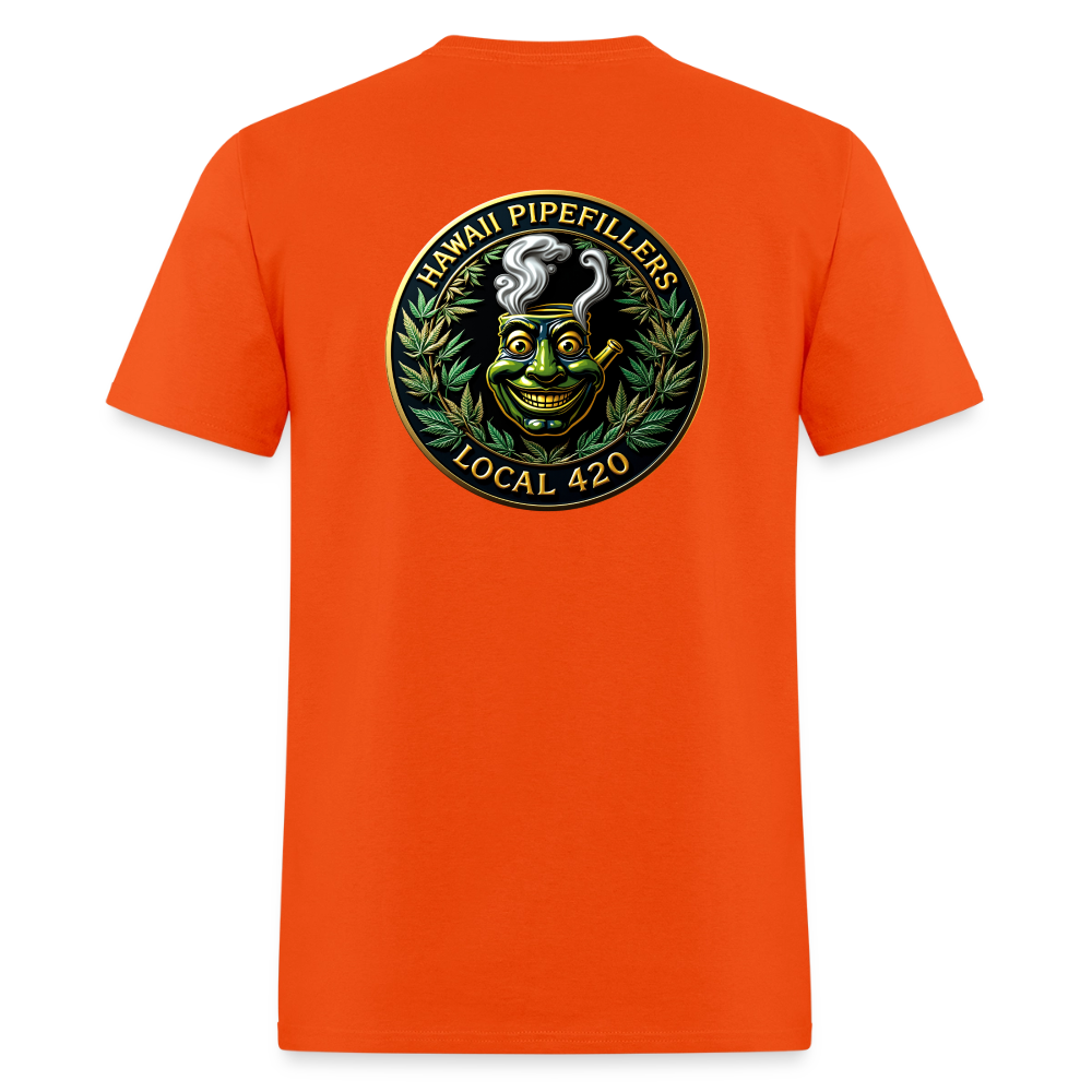 HAWAII PIPEFILLERS LOCAL 420 F/B DESIGN  Men's T-Shirt - orange
