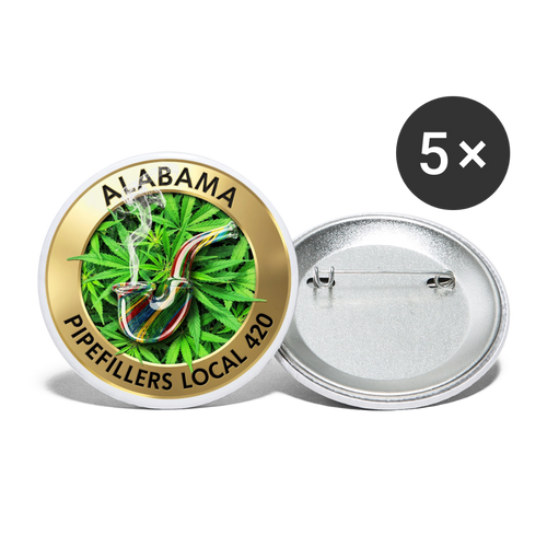 ALABAMA PIPEFILLERS LOCAL 420 Union Buttons small 1'' (5-pack) - white