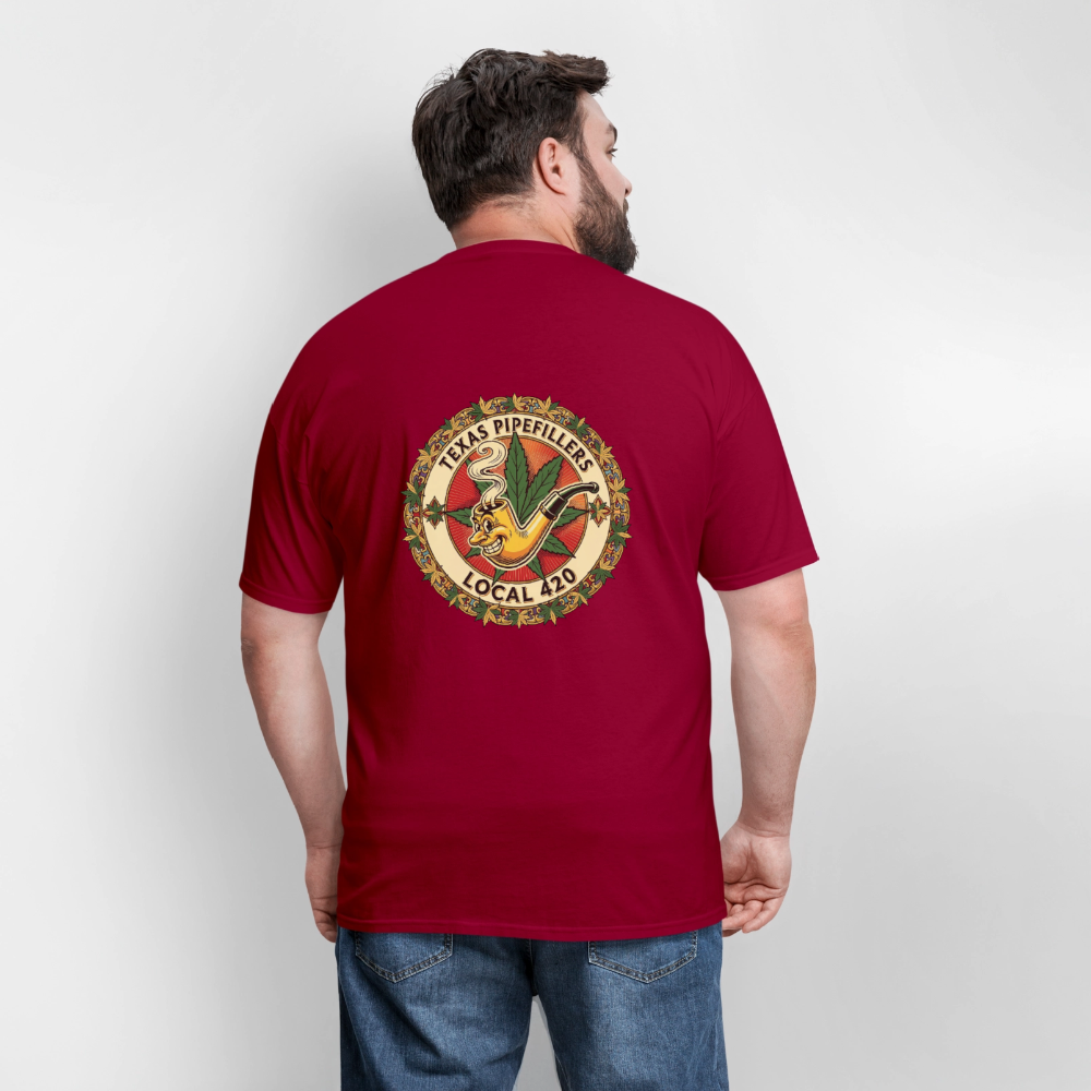 TEXAS PIPEFILLERS LOCAL 420 F/B DESIGN Men's T-Shirt - true red