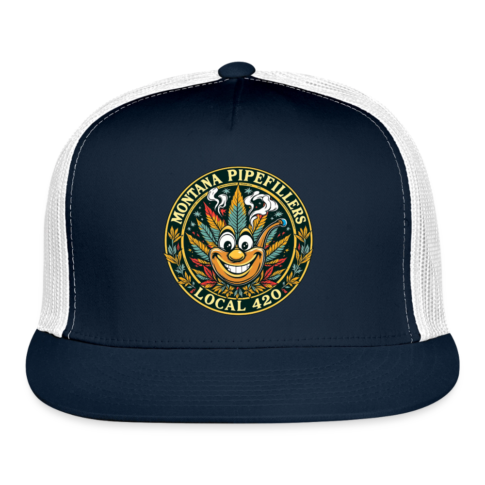 MONTANA PIPEFILLERS LOCAL 420 Trucker Hat - navy/white
