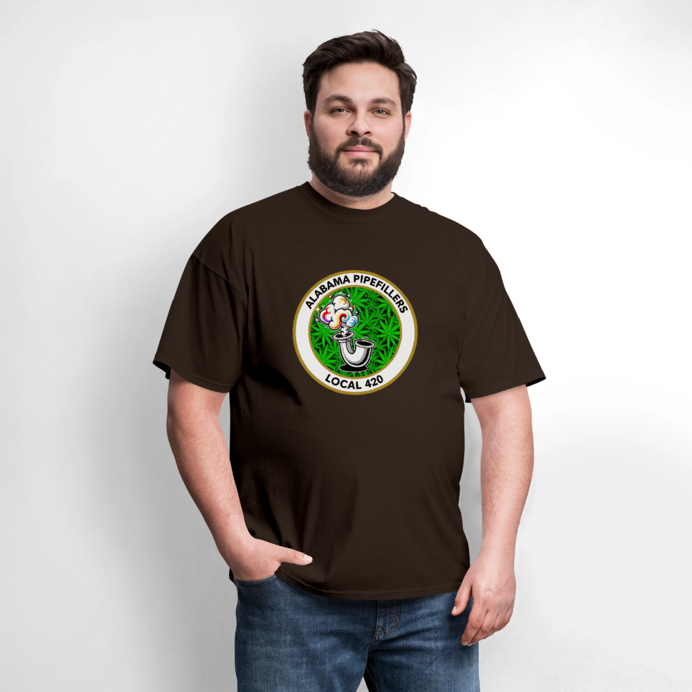 ALABAMA -PIPEFILLERS LOCAL 420 F/B EMBLEMS Men's T-Shirt - brown