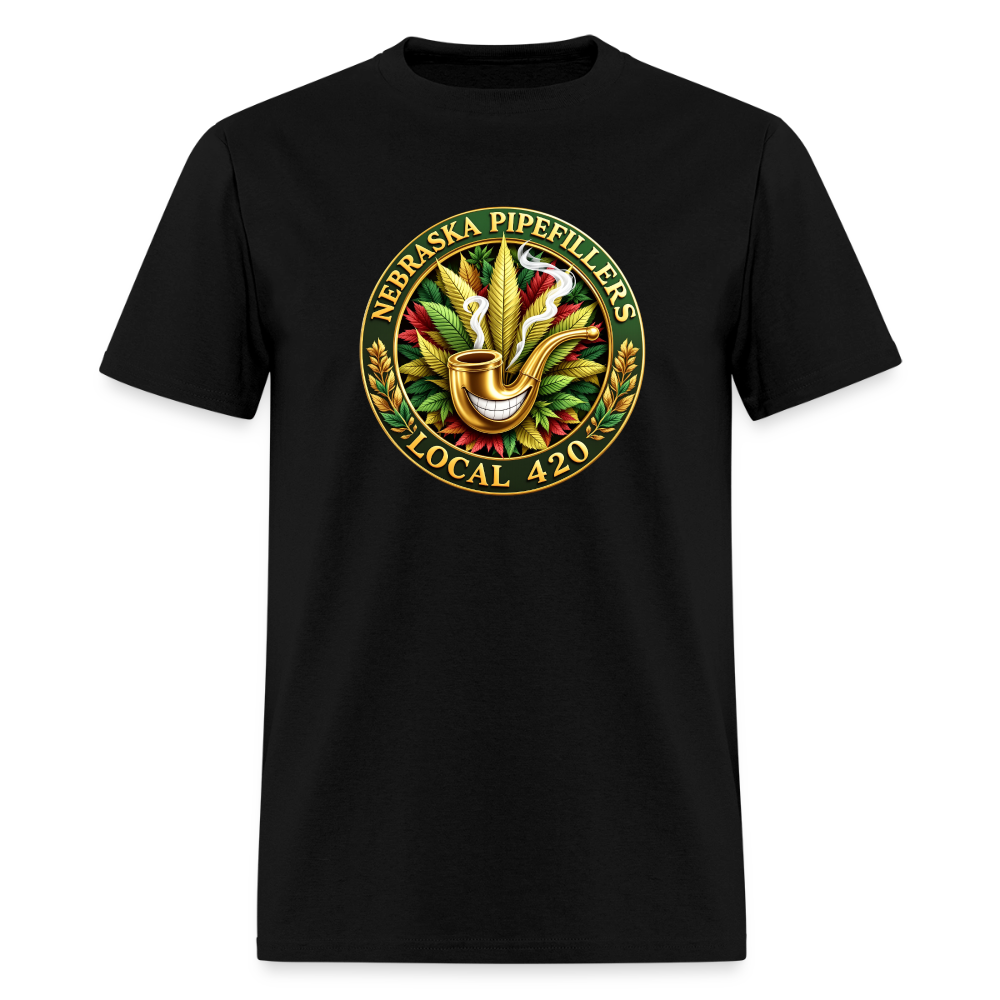 NEBRASKA PIPEFILLERS LOCAL 420 F/B DESIGNS Men's T-Shirt - black