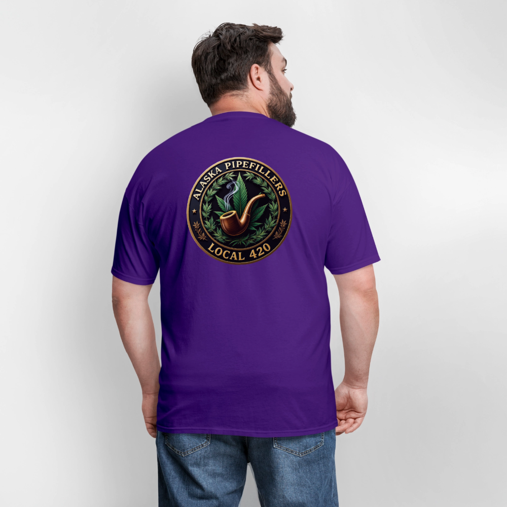 ALASKA PIPEFILLERS LOCAL 420 F/B DESIGN Men's T-Shirt - purple