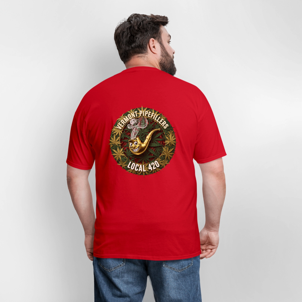 VERMONT PIPEFILLERS LOCAL 420  F/B DESIGN Men's T-Shirt - red